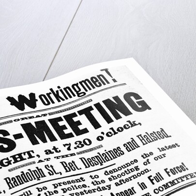 Poster for Haymarket Mass Meeting by Anonymous