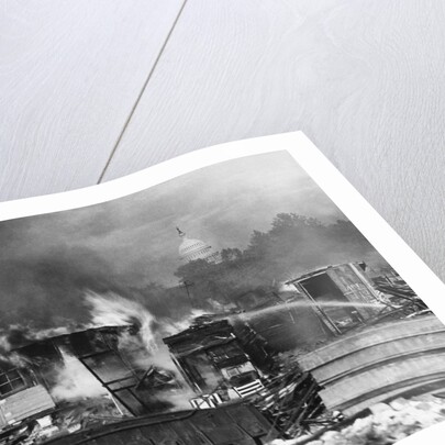 Shacks of Bonus Army Burning in Washington DC by Anonymous