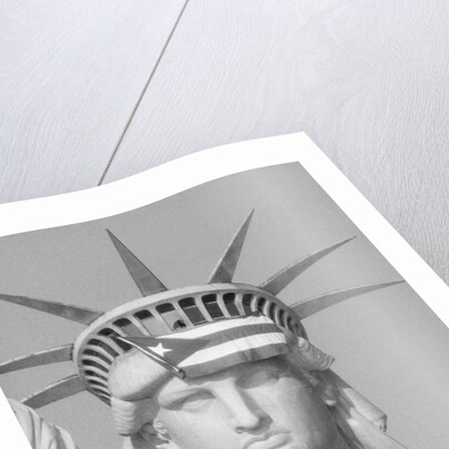 Puerto Rican Flag On Statue Of Liberty by Anonymous