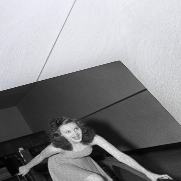 Young Woman Bowling by Anonymous