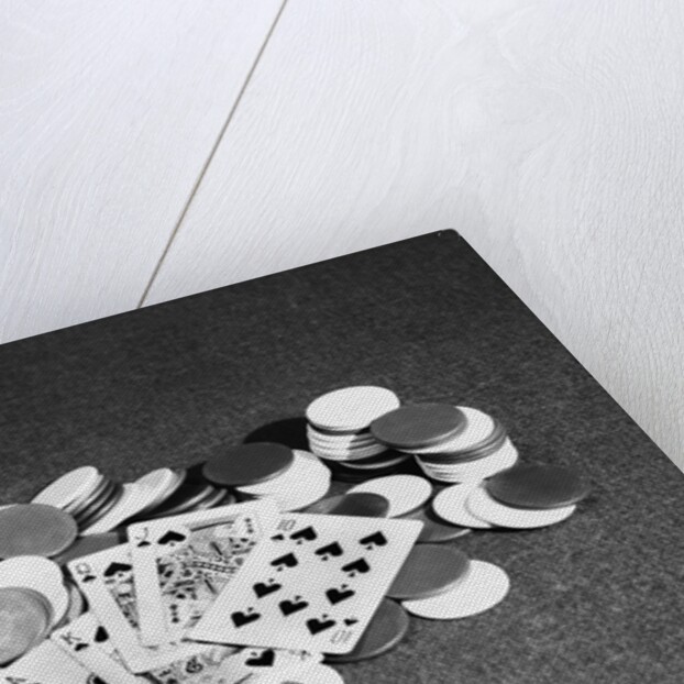 Spade Royal Flush on Poker Chips by Anonymous