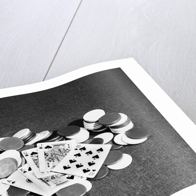 Spade Royal Flush on Poker Chips by Anonymous