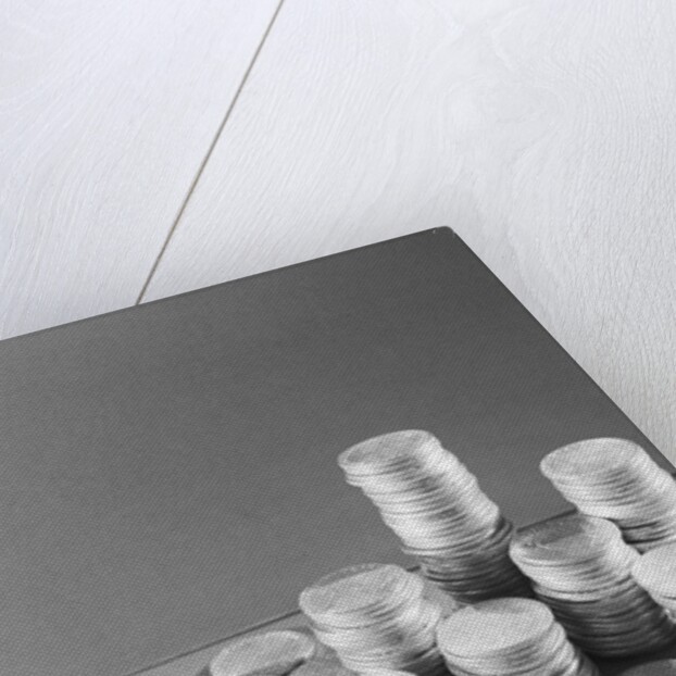 Stacks Of American Silver Dollars by Anonymous