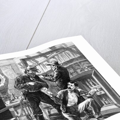 Illustraiton of a Holdup in a Western Store by Anonymous