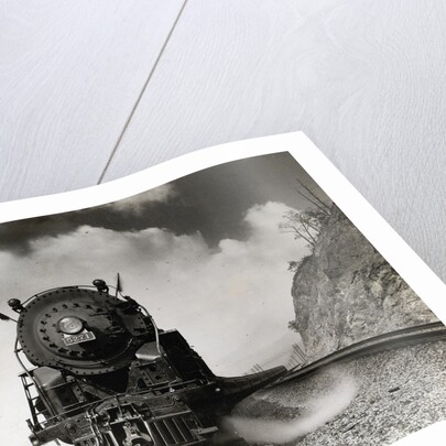 Steam Locomotive Chugging Down Track by Anonymous