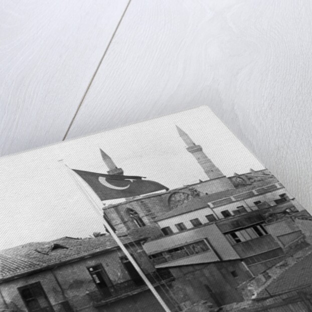 Turkish Flag Stands In Nicosia Ruins by Anonymous