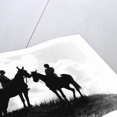 Silhouette of Horses and Riders by Anonymous