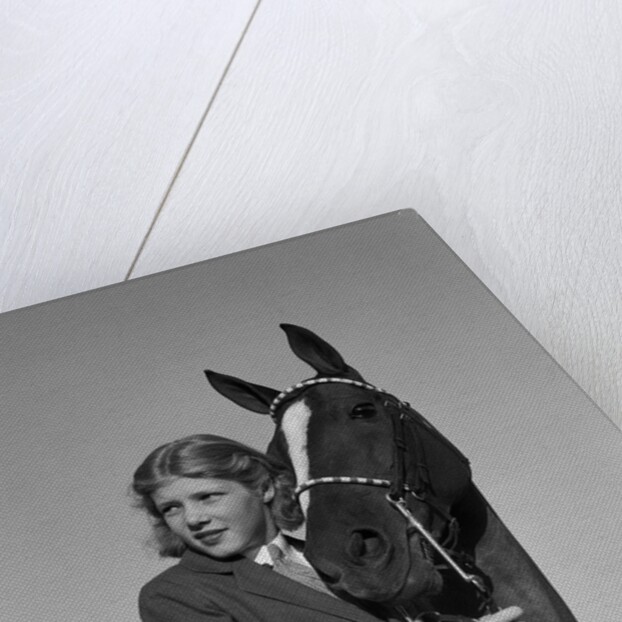 Teenage Girl with Her Horse by Anonymous
