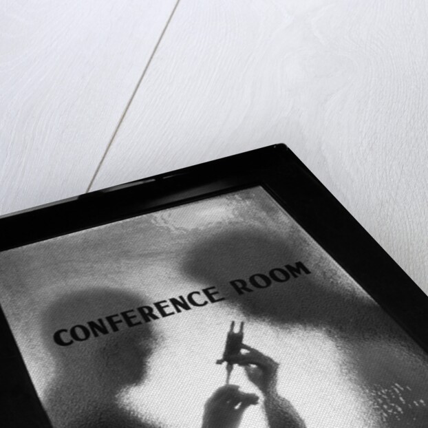 Two Men Behind Conference Room Door by Anonymous
