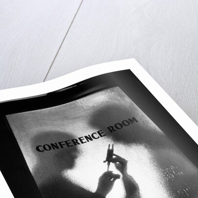 Two Men Behind Conference Room Door by Anonymous