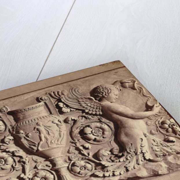 Relief Sculpture Of Cherubs By Fountain by Anonymous