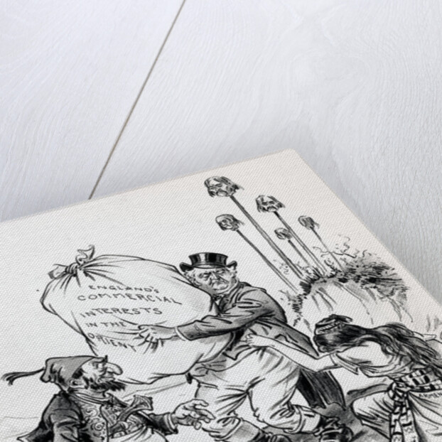 Pol. Cartoon W/John Bull Holding Bundle by Anonymous