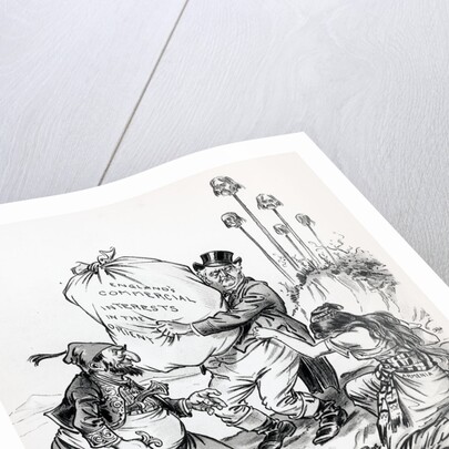 Pol. Cartoon W/John Bull Holding Bundle by Anonymous