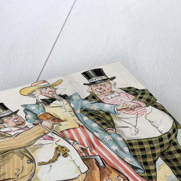Illustration of Trusts & Monopolies Pickpocketing Uncle Sam by J.C. Taytor