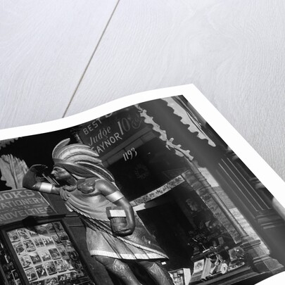 Wooden Native American Cigar Shop Statue by Anonymous