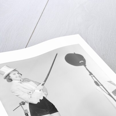 Woman Wearing Tuxedo and Shorts by Anonymous