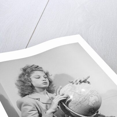Woman Seated with Globe by Anonymous