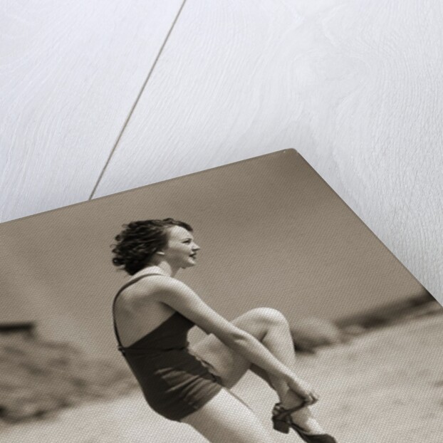 Woman Wearing Sandals at the Beach by Anonymous
