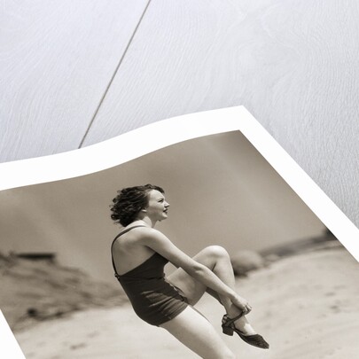 Woman Wearing Sandals at the Beach by Anonymous
