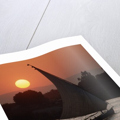 Sunset on the Nile with Boat by Anonymous