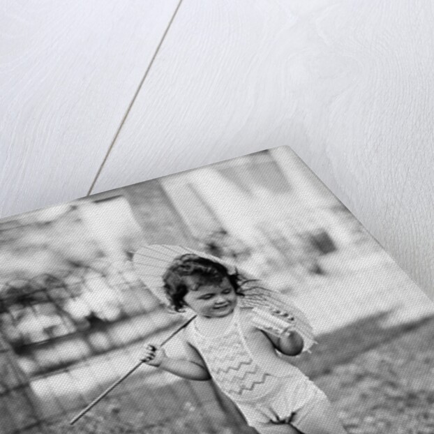 Girl Holding Parasol by Anonymous