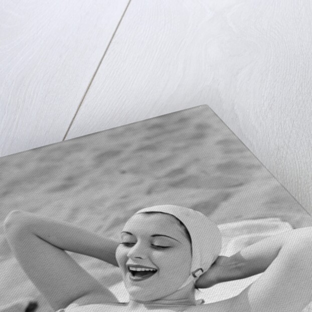 Sunbather Wearing a Swimming Cap by Anonymous