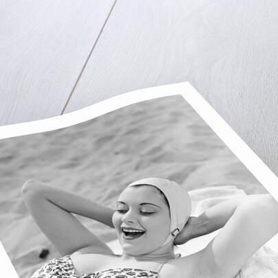 Sunbather Wearing a Swimming Cap by Anonymous