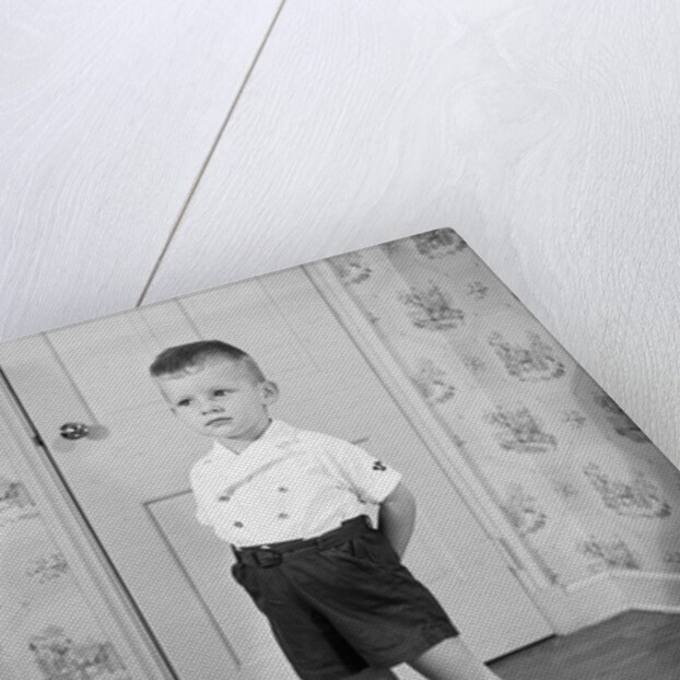 Boy Wearing Men's Shoes by Anonymous