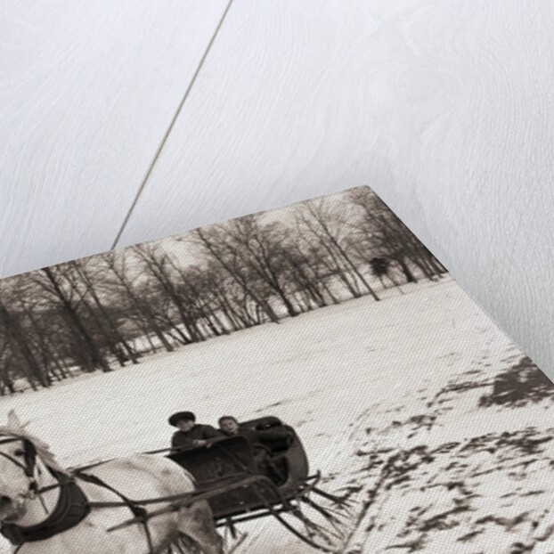 Riding in Horse Drawn Sleigh by Anonymous