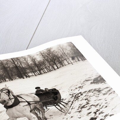 Riding in Horse Drawn Sleigh by Anonymous