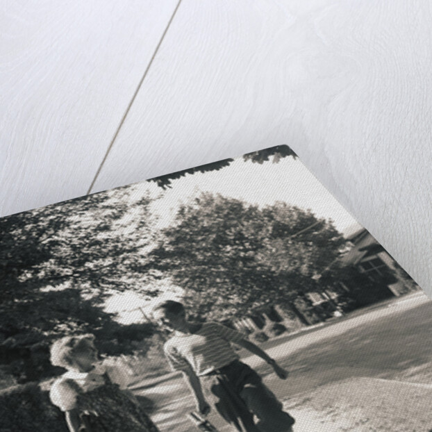 Boy and Girl Walking to School by Anonymous