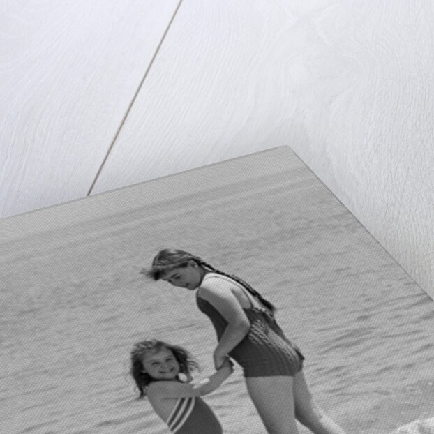 Two Sisters Playing In The Water by Anonymous