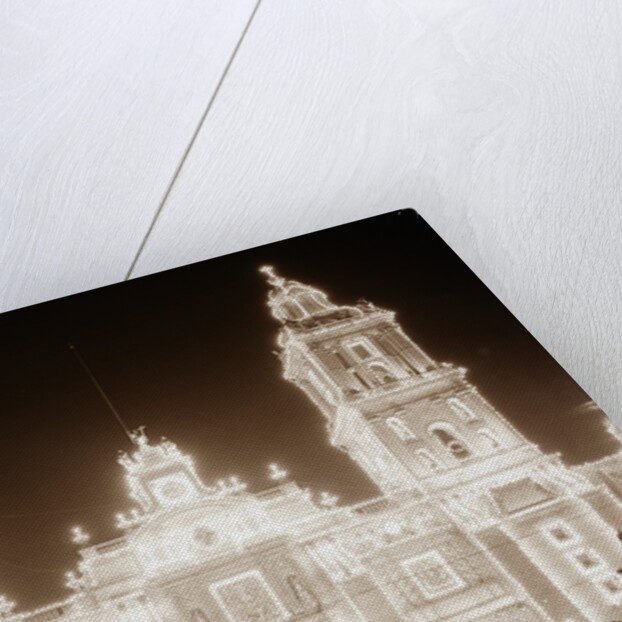 Mexican Temple Lighted For Celebration by Anonymous