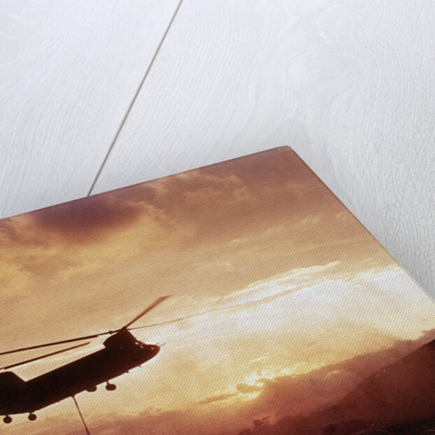 Chinook Helicopter Lifts Ammunition by Anonymous
