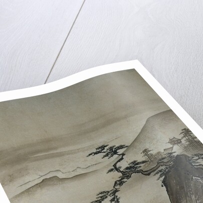 View of Mountains and a Bridge from Eight Views of the Xiao and Xiang Rivers by Shokei