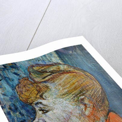 Detail of Woman in Red by Henri de Toulouse-Lautrec