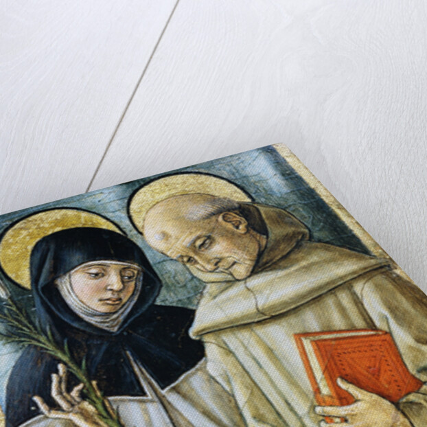 Detail of Saint Bernardino and Saint Catherine of Siena by Carlo Crivelli