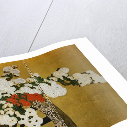 Detail of Flower Carts Edo Period Screen by Anonymous