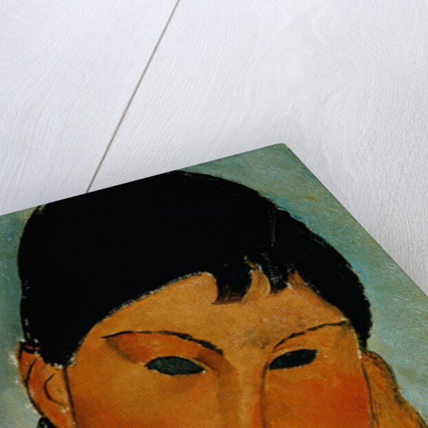 Detail of Female Head from Elvira Resting at a Table by Amedeo Modigliani