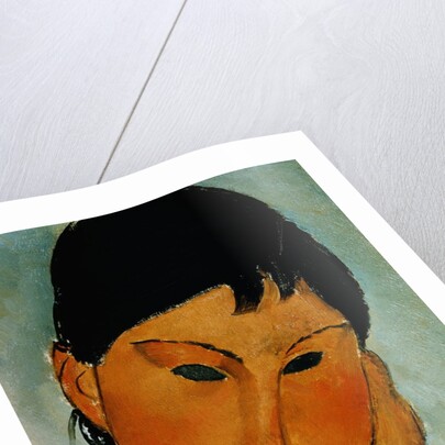Detail of Female Head from Elvira Resting at a Table by Amedeo Modigliani