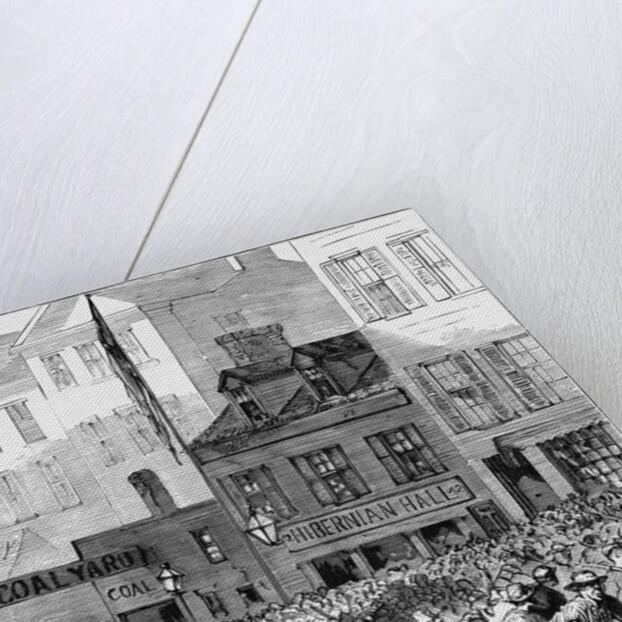 Tammany Riots Outside Hibernian Hall Newspaper Illustration by Anonymous