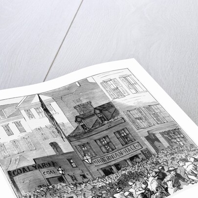Tammany Riots Outside Hibernian Hall Newspaper Illustration by Anonymous