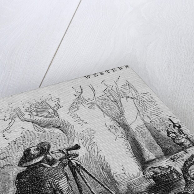 Illustration of Men Surveying Swamp by Anonymous