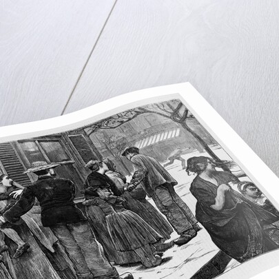 A Scene in Paris - Crossing a Street Under Fire by Anonymous