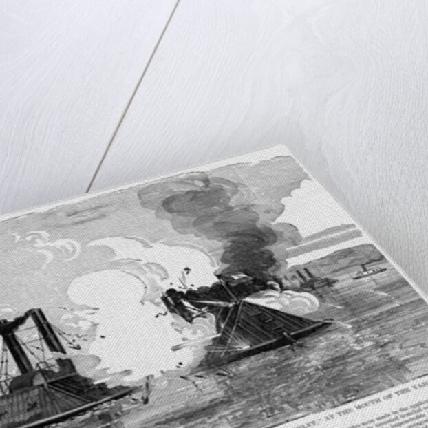 Civil War Naval Battle by Anonymous