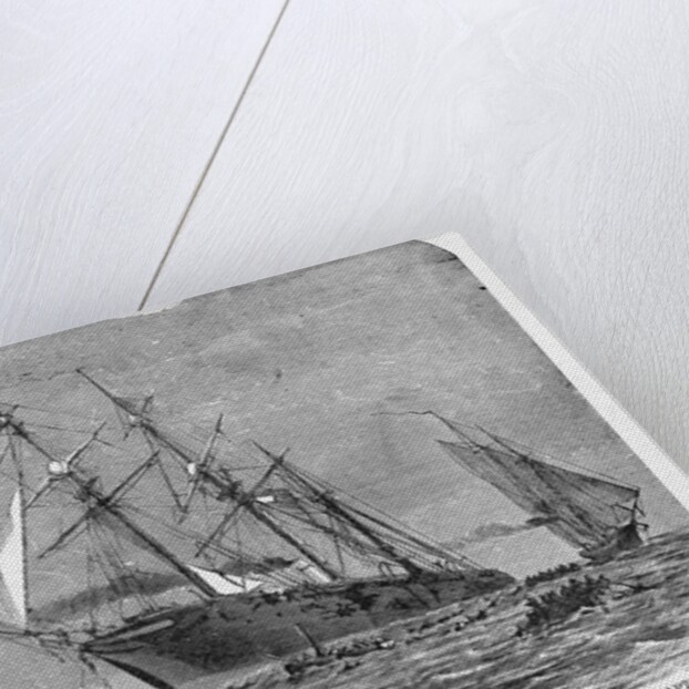 Print of the Sinking of the Alabama by Anonymous