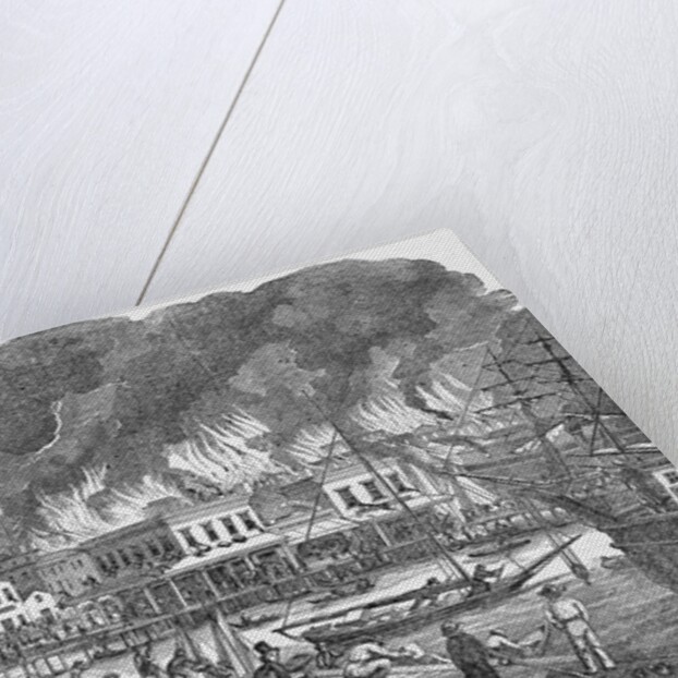 19th-Century Print of Great Fire in San Francisco by Anonymous