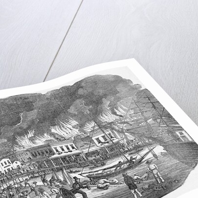 19th-Century Print of Great Fire in San Francisco by Anonymous