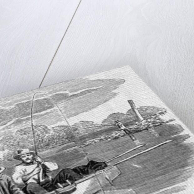 Sportsmen Fishing from Boat by Anonymous
