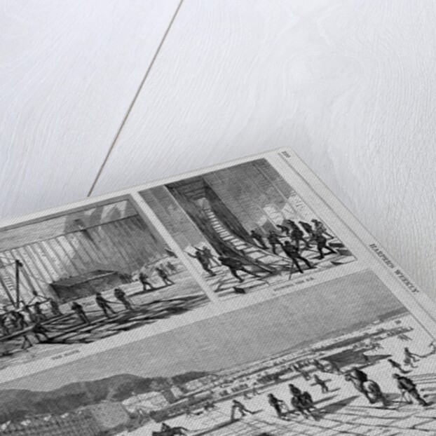 Cutting the Ice-West Side of the River, Above Rondout. The Ice Crop on the Hudson, 1874 by Anonymous